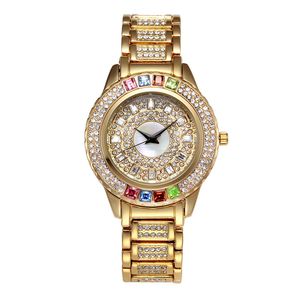 Luxury Women Automatic Iced Out Watch Mens Brand Watch Rom President Wristwatch Red Business Big Color Diamond Watches Men185w