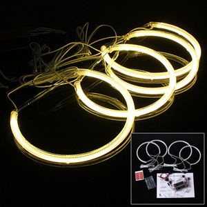 FreeshippingホットカーCCFL LED Angel EyeヘッドライトLEDチップカーライトホワイトイエロー6000KオートヘッドライトBMW 3 Serie E46セダン