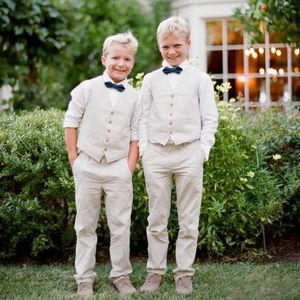 2019 New Boy's Wedding Wear Custom Made Summer Kids Gilet formale Due pezzi Tute bellissime (Vest + Pants)