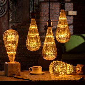 Led bulb E27 Zucchini Starry Sky Lamp 90-260V Dimmable lampada Led For home Living room bedroom Christmas Decor 3W Retro ampul