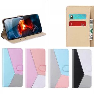 Fashion Hybrid Hybrid Hitet Contrast Leather Wallet Cases for iPhone 13 12 11 برو ماكس XR XS X 8 7 6 Phone13 Samsung S22 Ultra Plus A13 5G بطاقة الهوية فتحة بطاقة حامل كتاب الحقيبة