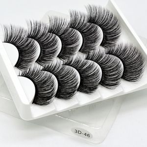 5 par 3D Mink Hair Sztuczne rzęsy Naturalne / grube długie rzęsy Wispy Makeup Beauty Extension Tools