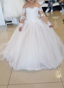 Vestidos bonitos da bola para a princesa melhor flor do vestido da menina para os vestidos do concurso do casamento personalizado Primeiros vestidos de comunhão