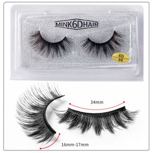 Dropshipping Handaiyan 6D Cílios postiços naturais grossos encaracolados cílios longos maquiagem Wispy ferramentas de extensão de beleza Handmade 3D Mink Lashe