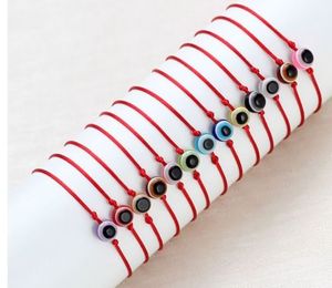 20 pçs / lote sorte cordão vermelho corda maus bracelete ajustável para mulheres homens corda corrente de corrente vermelha