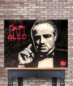 The Godfather Handpainted Abstract Graffiti Art Oil Painting Beverly Hills On Canvas Wall Art Home Deco High Quality P188 vA.