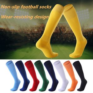 Pure Color Adult Football Golf Socks Long Men Kvinnor som förtjockar handduk Botten Sport Socks Non-Slip Training Soccer Football Strumpor