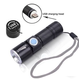 Hot 3 Mode Tactical Flash Light Torch Mini Zoom Rechargeable Powerful USB LED Flashlight AC Lanterna For Outdoor Travel 1523