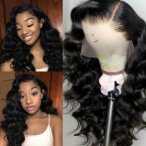 HD-Transparent-body Wave Lace Front Wigs Human Hair 150% Pre Plucked with Baby Hairs 13x4 Curly Wig Brazilian remy for Black Women diva1