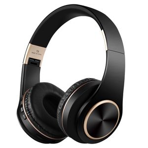T8 fones de ouvido sem fio Bluetooth Over-Aure Soft Stereo Stereo Headsets para fone de ouvido de telefone inteligente com cartão de suporte MIC TF