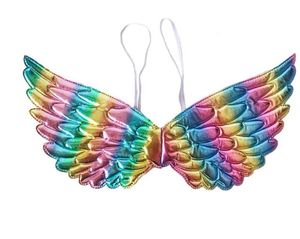Angel Fairy Rainbow Wings Fancy Dress Wing Halloween Bröllop Födelsedagsfest Cosplay Kostymtillbehör Gör-det-självbakgrundsdekoration
