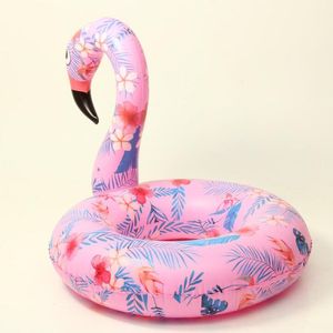 Cartoon print floral flamingo swim ring inflatable animal floats mattress toy for gilr women water pool part toy cartoon lounge