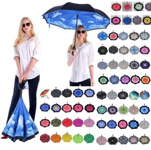 접이식 리버스 우산 85 스타일 더블 레이어 거꾸로 긴 손잡이 방풍 비가 우산 C 핸드 우산