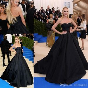 Einfache schwarze sexy lange Abendkleider aus Satin, A-Linie, trägerlos, rückenfrei, günstig, Festzug, Abschlussball, Partykleid, Robes De Demoiselle D'honneur Moiselle