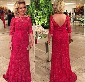 Mother of the Bride Dresses Vintage Mermaid Backless Formal Groom Godmother Evening Wedding Party Guests Gowns Plus Size Custom Made