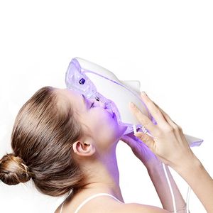 PDT 7 Color LED Light Therapy Face Beauty Machine LED Facial Neck Mask con dispositivo per la cura della pelle a microcorrente