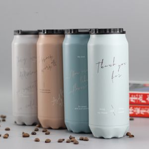 260ml 460ml Cola Can Bottle Soda Can inspired Stainless Steel Water Bottle Coke Jar with lid with straw Costom Design