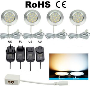 3W LED-Unterschrankleuchte, LED-Lampe, 12V-Anschluss, rundes Licht, Aufbau-Downlights, Puck-Beleuchtung