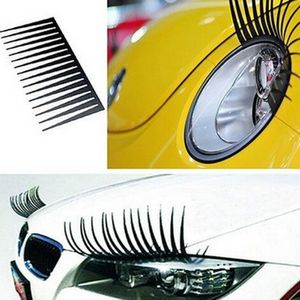 2pcs 3D Charming Schwarz Gefälschte Wimpern Aufkleber Auto Scheinwerfer Dekoration Lustige Aufkleber