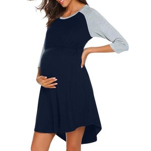 Nursing Dress Dames Nachthemd Lange Mouw Borstvoeding Winterjurk Voor Voeding Zwangerschap Zwangerschap Kleding Plus Size 18DEC21