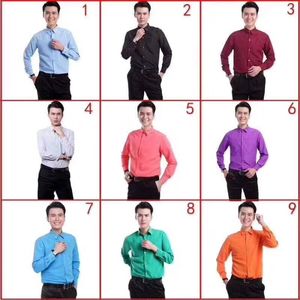 Brand New Cotton Long Sleeve Groom Shirt Men Small pointed collar fold Formal Occasions Dress Shirts NO06258V