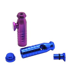 Novo bala foguete em forma de Snuff Snuff Snuffer Sniffer Dispenser Nasal tubos de fumo tubo de tubo Snuff Metal Tobacco Herb Tubulações