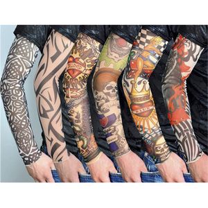 Braço do tatuagem 6Pcs manga de protecção UV Tattoo Falso Meias Arm protetor solar Flor Arm Sleeve para homens e mulheres Ourdoor Esporte Ciclismo