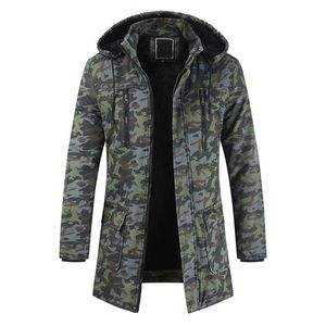 Jacket para Homens Inverno Zipped Quente Plush Brasão Treino Casual Camouflage Brasão manga comprida Outwear masculinos marca de roupa