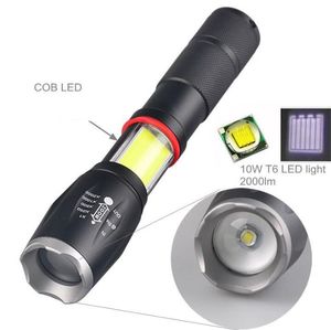 Lanterna LED multifuncional 8000 l￺mens poderosos tocha T6 com lanterna magn￩tica de lanterna magn￩tica escondida Tocha de ca￧a ao ar livre L￢mpada de acampamento ￠ prova d'￡gua