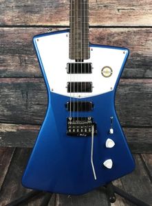 Sterling by Music Man STV60 ST. Vincent Signature Vincent Blue Electric Guitar Bevel Top, 3 Mini humbucker Pickups, Tremolo Bridge