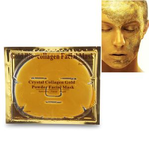 Gold Bio Collagen Face Mask Crystal Gyllene fuktgivande ansiktsmasker Kvinnor Skönhet Face Hud Care Face Mask