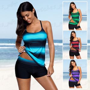 New Arrival Moda Poliester Duże Plus Size Pływanie Płaszcz Tankinis Kobiety Dwa kawałek Swimsuit Backless Paski z biustonoszem H115