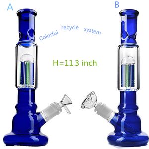 Bong in vetro colorato sistema di circolazione tubo dritto pipa ad acqua con braciere da 14 mm