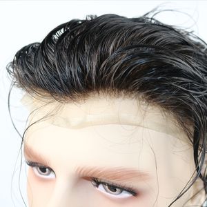 Transparet Swiss Lace Mens Hair Replacement system 100% light to medium density 10x8 inch 63 colors Full Lace Toupee