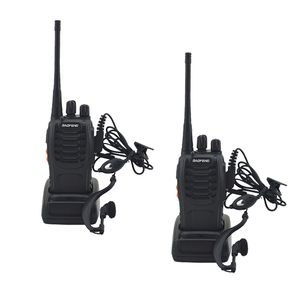Hot 2pcs lot BAOFENG BF-888S Walkie talkie UHF Two way radio baofeng 888s UHF 400-470MHz 16CH Portable Transceiver with Earpiece