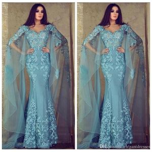 حورية البحر متواضعة فساتين السهرة مع يلف الدانتيل يزين أثواب السهرة الرسمية قطار الاجتياح vestidos دي سواريه الحفلة الراقصة اللباس الجلباب دي سواريه