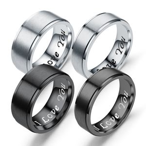 Matowa stal nierdzewna I Love You Ring Band Band Rings for Women Mens Will i Sandy Fashion Biżuteria 080460