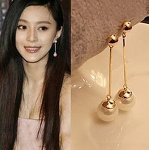 new hot Simple pearl tassel long ear stud female day Korea joker temperament earrings fashionable classic exquisite elegance