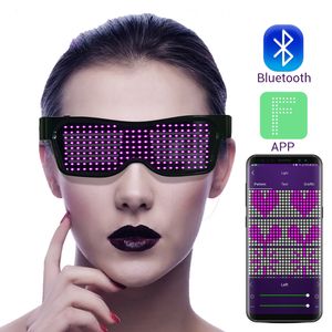 HaoXin LED Magic Bluetooth Led Party Glasses APP Control Shield Luminous Glasses USB Charge DIY App Control Multi-lingual Quick Flash Led