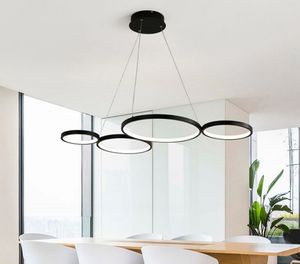 Vit / Svart Modern Led Pendant Lights för matsal Kök Rum Vardagsrum Hängande Suspension Hängande Lampa Myy