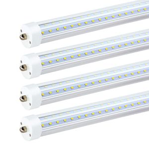US Stock 8ft led tube T8 72W 7200 lumens V-Shaped and Dural row Double Sides LED Fluorescent Light Bulb Replacement 25-Pack