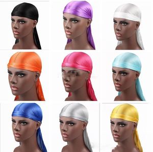 Men's Satin Durags Bandana Turban Wigs Men Silky Durag Headwear Headband Pirate Hat Hair Accessories