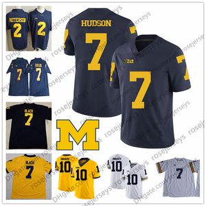 Maglia da calcio NCAA Michigan Wolverines 2021 # 25 Hassan Haskins 9 J.J. Mccarthy 83 Erick All 14 Roman Wilso Navy Bianco Rosa Giallo Uomo Donna Youth Maglie S-3XL