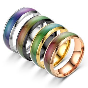 Temperature Changing Color Magic Emotion colors Stainless Steel Rings for Women Men Fine Jewelry Feeling Mood Ring