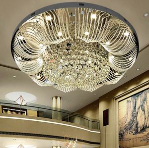 moderno grande lampadario di cristallo illuminazione AC110V 220 V soggiorno di lusso luci larghezza 100 cm Spedizione gratuita LLFA