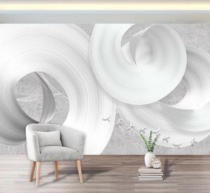 Criatividade 3D Mural Wallpaper Atmosférico Criativo Abstrato Branco Quarto Sala de estar Quarto 3D Fundo Parede Estereoscópio