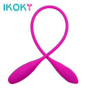 Ikoky Dual Vibration Clitoris Stimulator Sex Toys For Women Couple Adult Products Anal And Vaginal Vibrator 7 Speed G-spot Y19061002