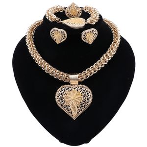 Heart Shaped Bridal Jewelry Sets For Women Nigerian African Beads Jewelry Set Turkish Wedding Necklace Earrings Set