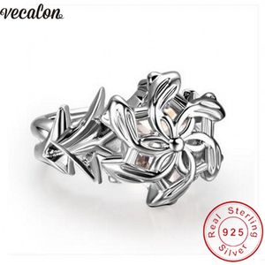 Vecalon Vintage Lotr O Anel de Galadriel Nenya Soild 925 Sterling Silver 3ct Cz ​​Party Casamento Anéis para Mulheres Dropshipping