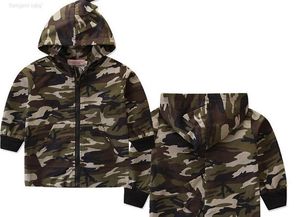 Ny Boy Kids Kläder Dinosaur Camouflage Zipper Jacka Långärmad Ins Spring Fall Kids Bra Designer Hoodies Storlek 80-130cm